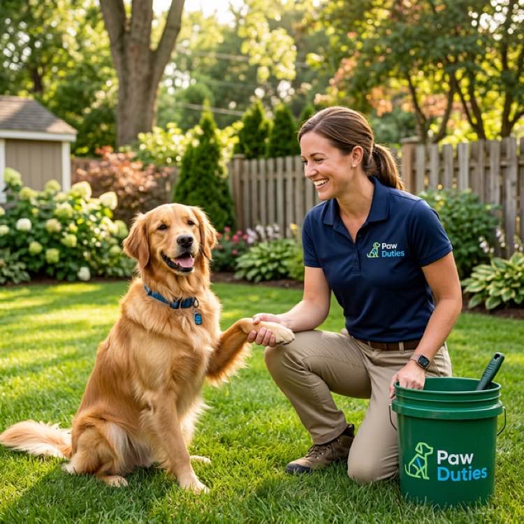 Paw Duties team providing professional dog waste removal in Georgia