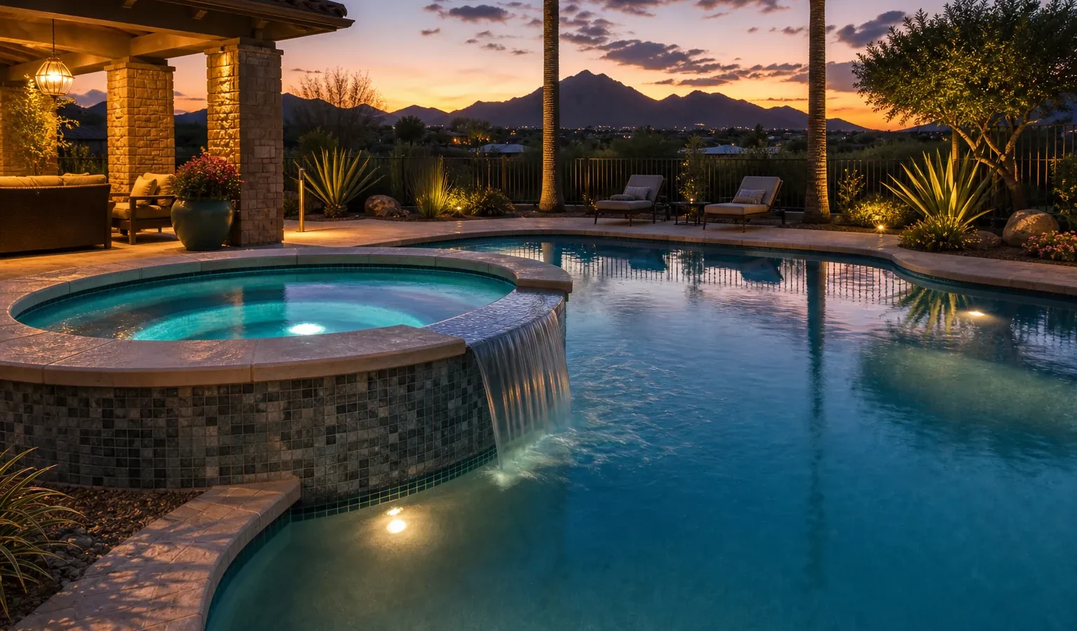 Spa + waterfall on The Resort plan